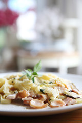 Pasta carbonara Italian food