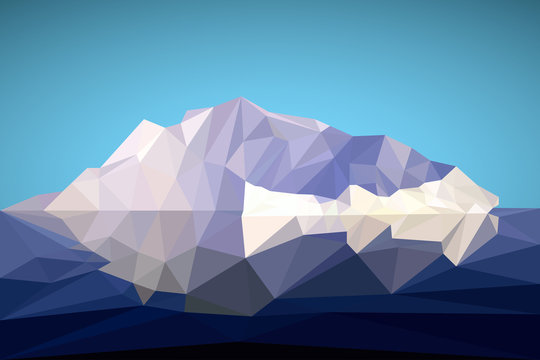 Arctic iceberg in the polygonal style. Vector illustration