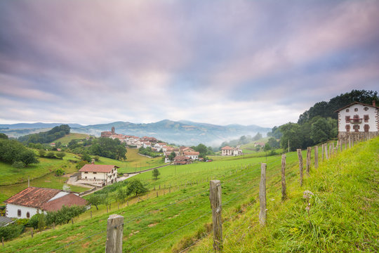 rural village of ziga at navarre, spain