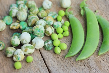 Green soybeans with coated