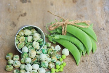 Green soybeans with coated