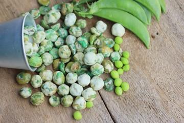 Green soybeans with coated