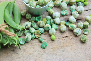 Green soybeans with coated
