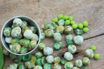 Green soybeans with coated