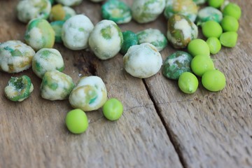 Green soybeans with coated