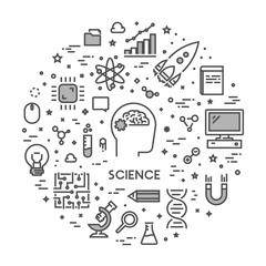 Vector line web concept for science