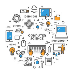 Line web concept for computer science