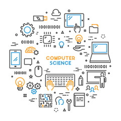 Line web concept for computer science