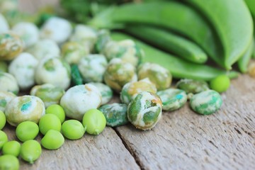 Green soybeans with coated