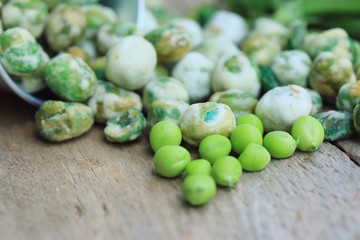 Green soybeans with coated