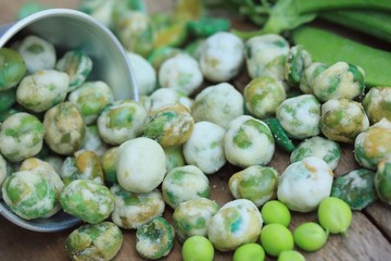 Green soybeans with coated