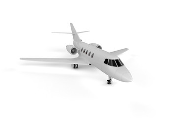 Small Private Airliner - Mockup 3D illustration