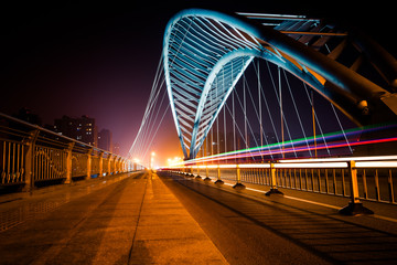 view of sidewalk on Tianjin Dagu bridge,china.