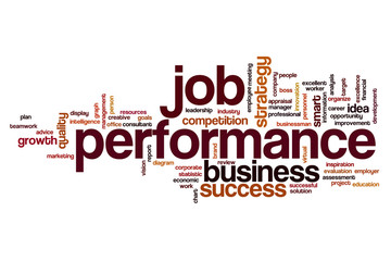 Job performance word cloud concept