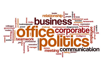 Office politics word cloud concept