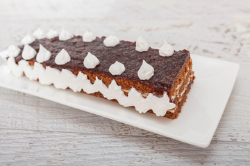 Chocolate and plum jam cake