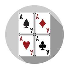 Flat design vector ace playing cards icon, isolated