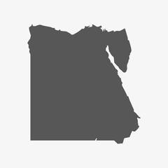 Egypt map in gray on a white background