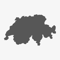 Obraz premium Switzerland map in gray on a white background