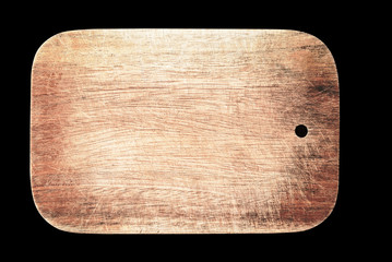 Chopping cutting board block on black background