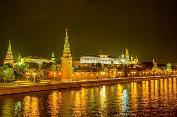 Fototapeta na wymiar Moscow Kremlin Wall and Towers 