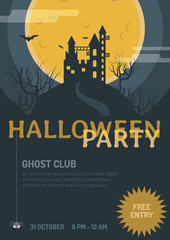 Halloween Trick or Treat. Flat vector illustration for making Poster, Banner, Invitation and Background.