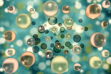 Colorful glass beads as wallpaper, 3d illustration