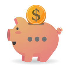 Isolated  piggy bank icin with  an ellipsis orthographic sign