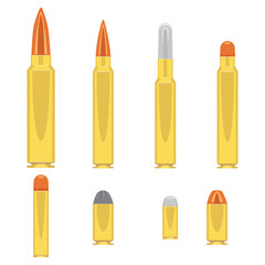 Obraz premium Bullets set vector illustration isolated on white background