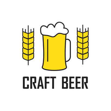 Simple craft beer brewery logo eps10