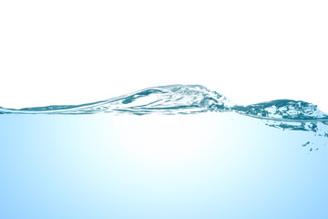 Water splash without bubbles of air, isolated on the white background.