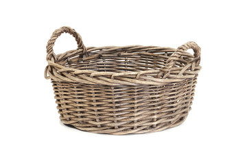 Wicker basket isolated