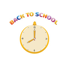 illustration of clock for back to school