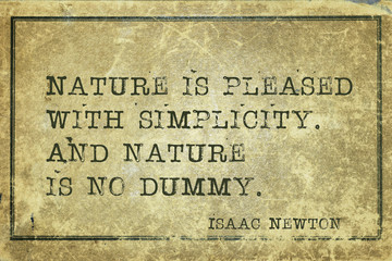 nature simplicity Newton