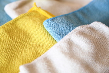 Various colored microfiber cloths