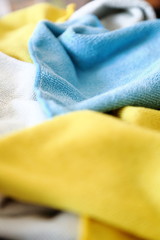 Various colored microfiber cloths