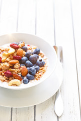 Healthy granola breakfast.