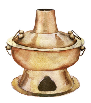 watercolor sketch of hogo on white background