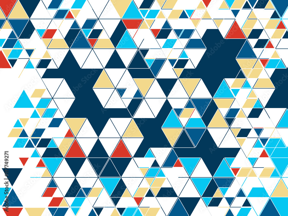 Poster geometric background with triangles and hexagons. abstract vector illustration