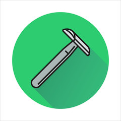 razor icon on circle background