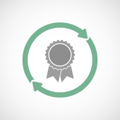 Isolated reuse icon with  a ribbon award