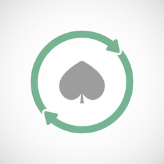 Isolated reuse icon with  the  spade  poker playing card sign