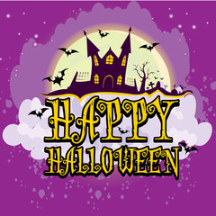 vector happy halloween card design template.