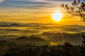 The light of sunrise