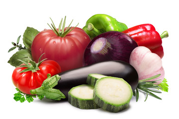 Ratatouille ingredients, clipping paths