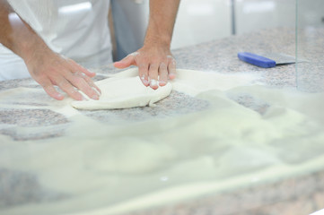 Making the Pizza - Hands Detail