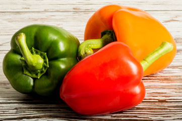 Red Orange and Green Peppers