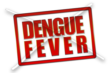 Dengue Fever red word on white background