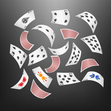 Poker card spade scattered