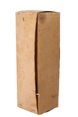 Brown cardboard box isolated on white